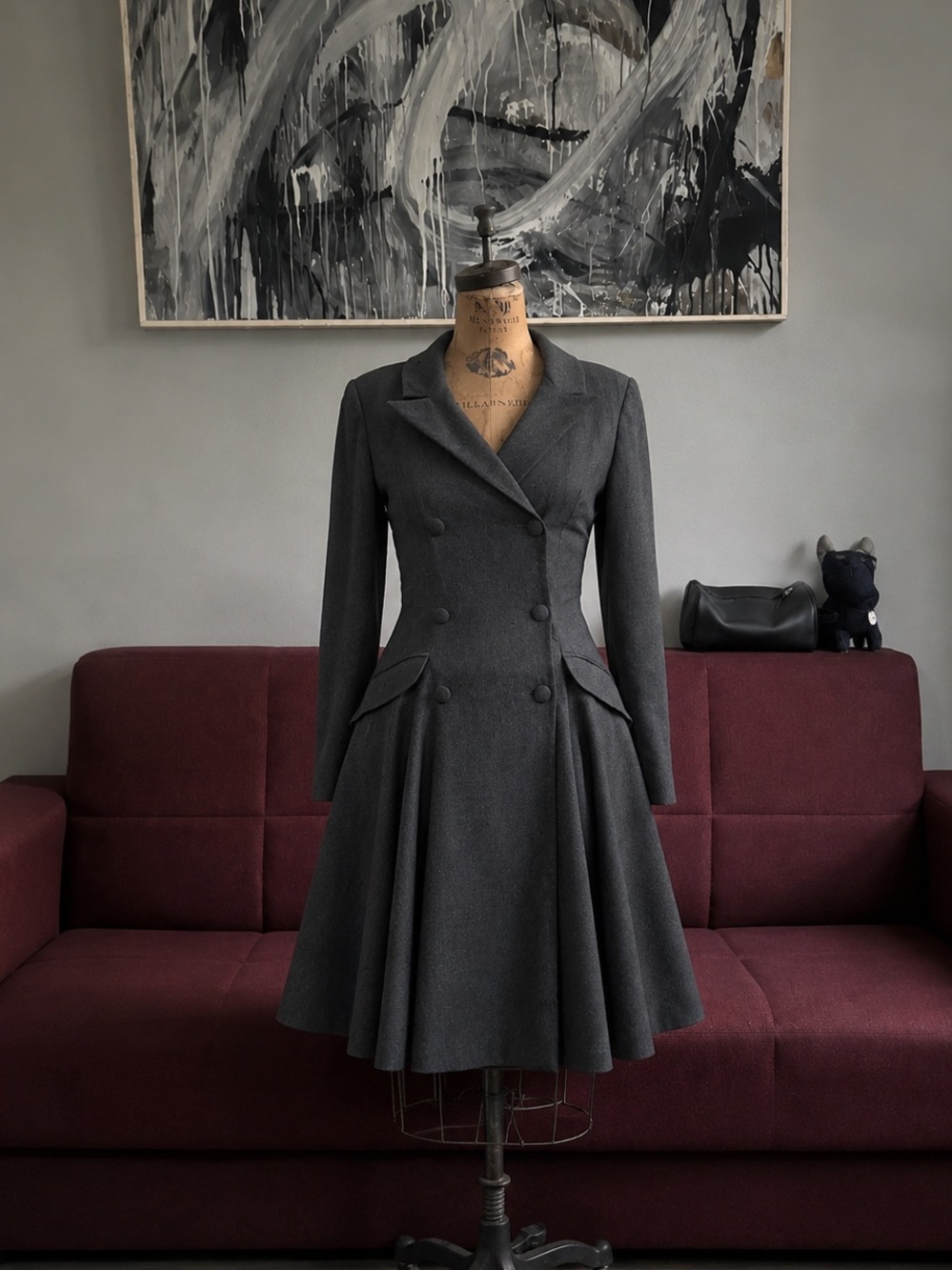 Nicole Miller VNeck Pleated Dress